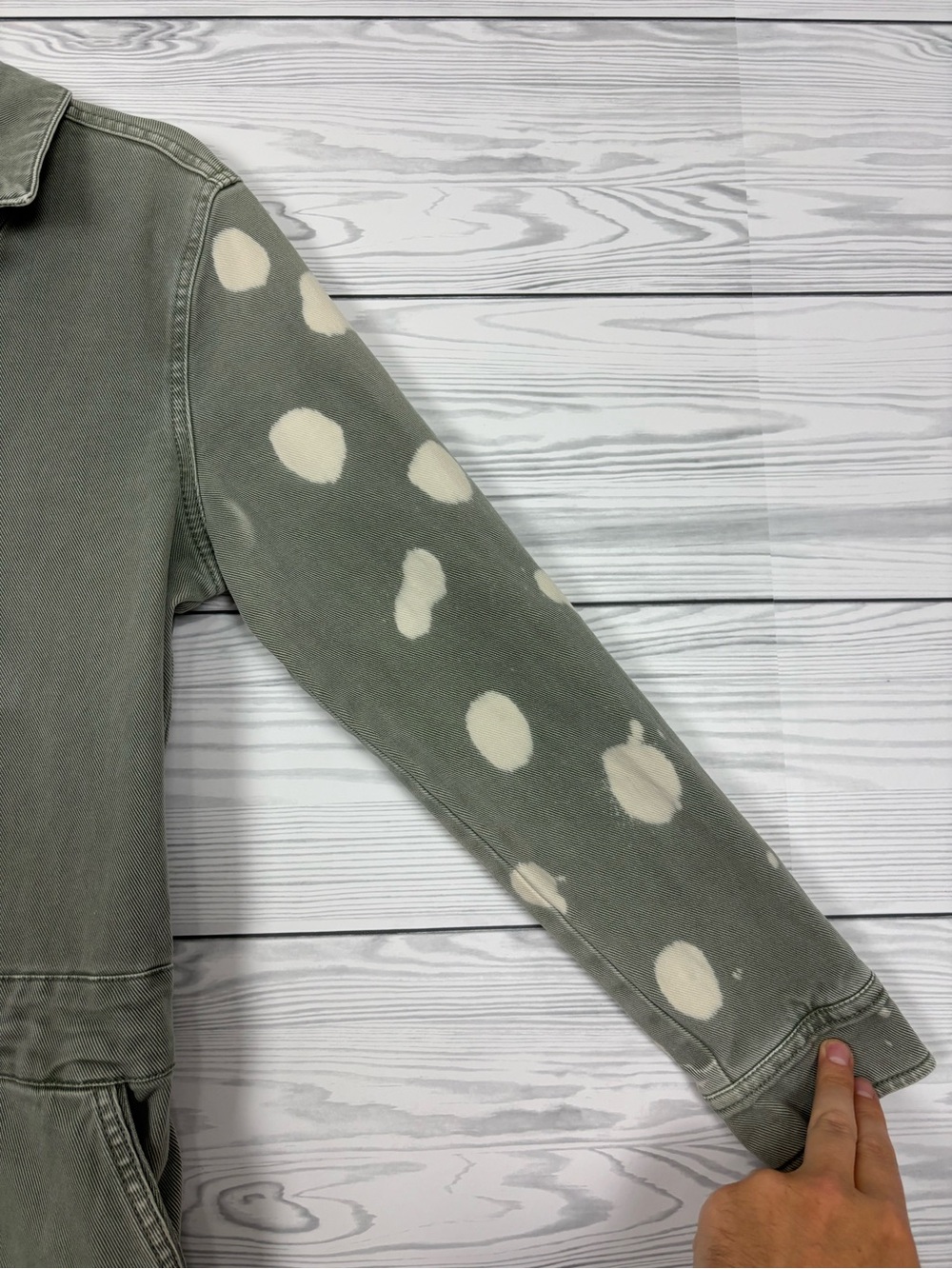 Faherty Sun bleached organic cotton green jumpsuit size medium - Picture 4 of 14